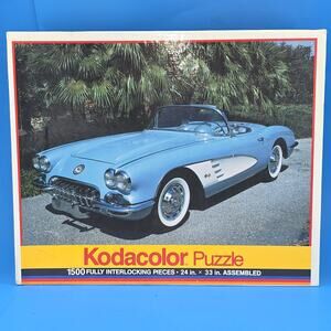 Kodacolor Jigsaw Puzzle 1960 Powder Blue Corvette New Sealed 1500 Pieces